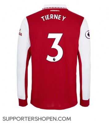 Arsenal Kieran Tierney #3 Hemma Matchtröja 2022-23 Långärmad